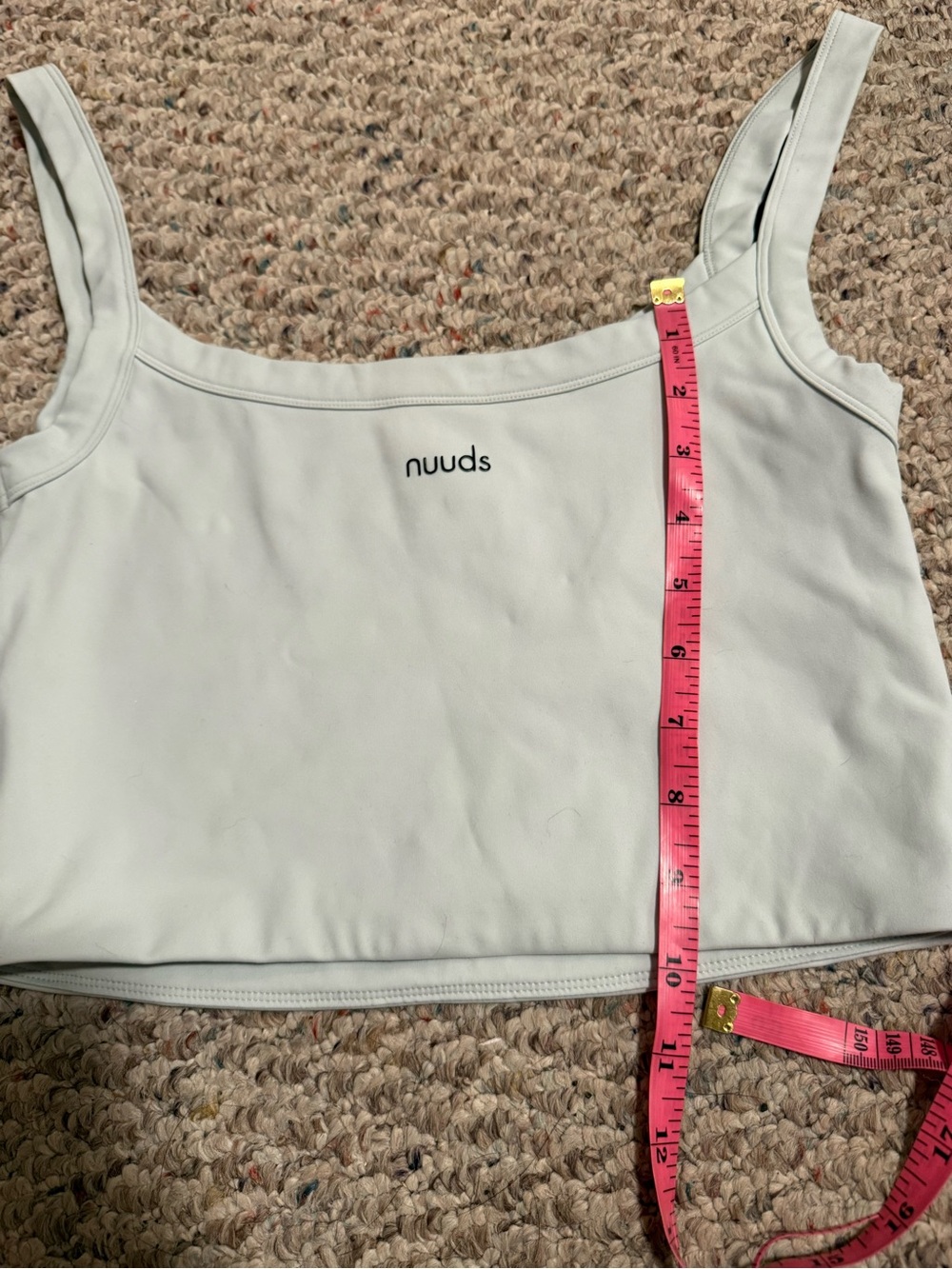 nuuds Crop Active Tank Mint Scoop Neck Lyocell- Size Small